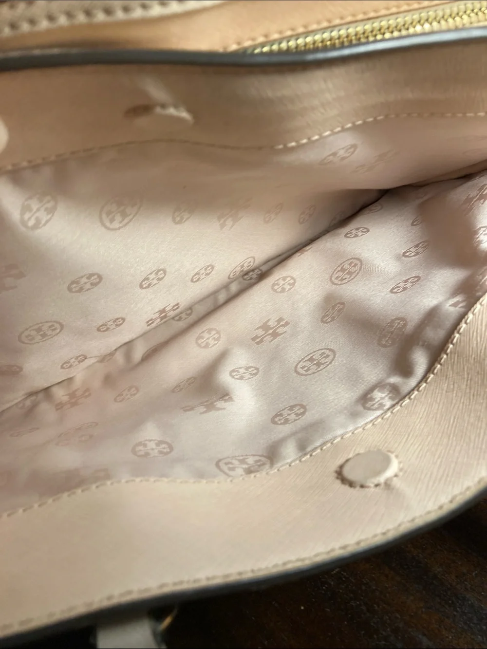 Tory Burch Robinson Large Pale Leather Satchel with Detachable Strap